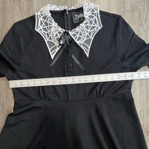 Killstar Charmed School Dress Black White Lace Collar Wednesday Addams Size XXL - Picture 10 of 12